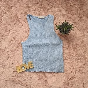 Textured light blue tank top